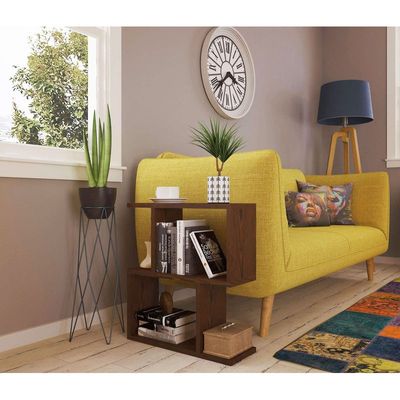 Versatile Asymmetrical Side Table Brown Colour for Modern Spaces