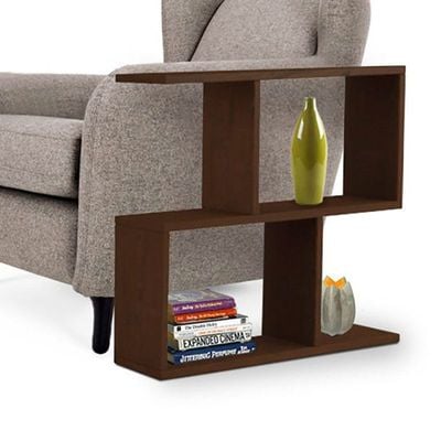 Versatile Asymmetrical Side Table Brown Colour for Modern Spaces