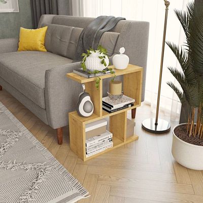 Versatile Asymmetrical Side Table  beige colour for Modern Spaces