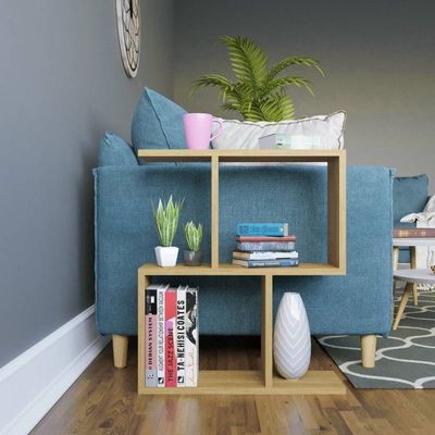 Versatile Asymmetrical Side Table  beige colour for Modern Spaces