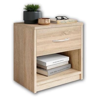 Modern Yellow Nightstand with Drawer and Shelf Storage - Stylish and Compact Side Table