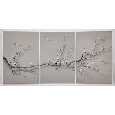 Auspicious  Handmade wall art L90xW60 - Grey