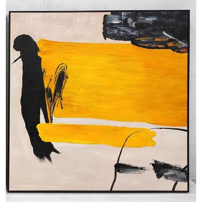 Forward  Handmade wall art L100xW100 - Yellow