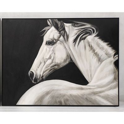 White Horse Handmade wall art L90xW120 - Multicolour