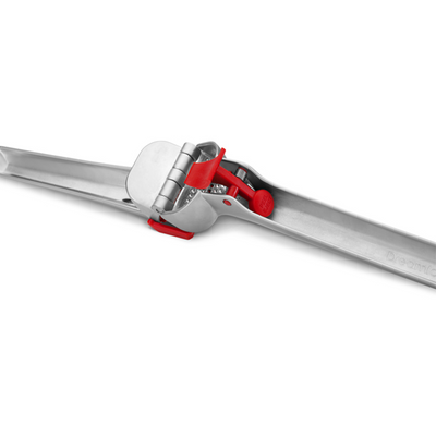 Dreamfarm Garject 2-in-1 Garlic Press, Peeler, and Mincer, Chrome-Plated Zinc, Effortlessly Crushes Garlic with Built-In Peel Ejector for No-Mess Cooking, Durable and Easy to Clean, Red