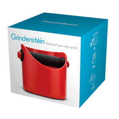Dreamfarm Grindenstein Sturdy, Compact, Modern Espresso Coffee Grind Knock Box, Space-Saving Design for Easy Use and Cleanup, Durable, Coffee Knock Box for Home Baristas, Red