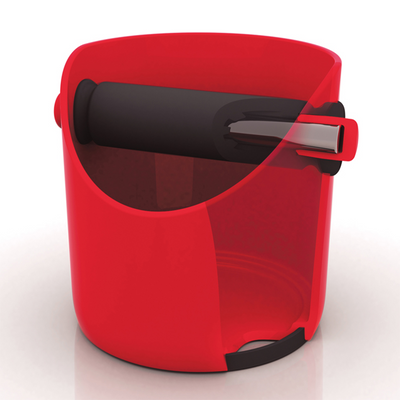 Dreamfarm Grindenstein Sturdy, Compact, Modern Espresso Coffee Grind Knock Box, Space-Saving Design for Easy Use and Cleanup, Durable, Coffee Knock Box for Home Baristas, Red