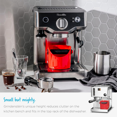 Dreamfarm Big Grindenstein Sturdy, Compact, Modern Espresso Coffee Grind Knock Box, Space-Saving Design, Durable, Easy to Use and Clean, Knock Box for Home Baristas, Black