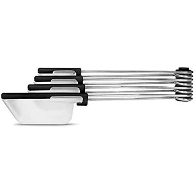 Dreamfarm Levoons Self-Levelling Measuring Spoon Set, Accurate Measurement from 1/4 Teaspoon to 1 Tablespoon, Pack of 4, Easy-to-Use, Ideal for Precise Cooking and Baking, Black