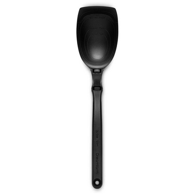 Dreamfarm Spadle, Non-Stick Cooking Spoon & Serving Ladle with Measurements, Silicone Ladle Spoon, Multifunctional Kitchen Cooking Spoon, Flexible Ladles For Cooking, Black