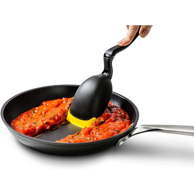 Dreamfarm Spadle, Non-Stick Cooking Spoon & Serving Ladle with Measurements, Silicone Ladle Spoon, Multifunctional Kitchen Cooking Spoon, Flexible Ladles For Cooking, Black