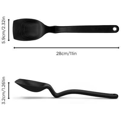 Dreamfarm Supoon Non-Stick Sit-Up Silicone Scraping, Serving, Cooking Spoon, Measures 5ml Tsp & 15ml Tbsp, 11 Inch, Durable, Easy to Clean, Perfect for Stirring and Serving, Black