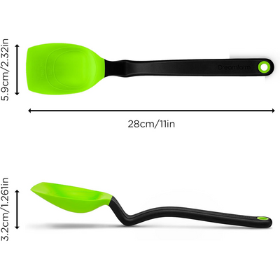 Dreamfarm Supoon Non-Stick Sit-Up Silicone Scraping, Serving, Cooking Spoon, Measures 5ml Tsp & 15ml Tbsp, 11 Inch, Durable, Easy to Clean, Perfect for Stirring and Serving, Green