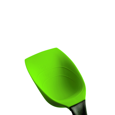 Dreamfarm Supoon Non-Stick Sit-Up Silicone Scraping, Serving, Cooking Spoon, Measures 5ml Tsp & 15ml Tbsp, 11 Inch, Durable, Easy to Clean, Perfect for Stirring and Serving, Green