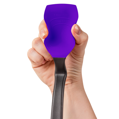 Dreamfarm Supoon Non-Stick Sit-Up Silicone Scraping, Serving, Cooking Spoon, Measures 5ml Tsp & 15ml Tbsp, 11 Inch, Durable, Easy to Clean, Perfect for Stirring and Serving, Purple
