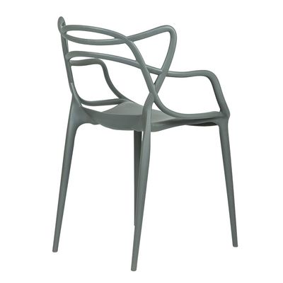 Stackable Plastic Dining Chair Durable Waterproof Kitchen Living Indoor Outdoor Furniture L52 x W50 x H82 - Grey