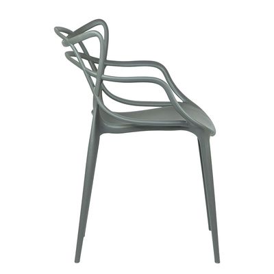 Stackable Plastic Dining Chair Durable Waterproof Kitchen Living Indoor Outdoor Furniture L52 x W50 x H82 - Grey
