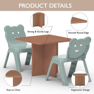 Mahmayi Modern Ergonomic Child Desk for Kids, 60x50cm, Round Edges, Durable, Safe, Comfortable Learning Space, Easy to Clean Ideal for Toddlers and Pre-schoolers - Caramel Nude