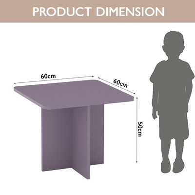 Mahmayi Modern Ergonomic Child Desk for Kids, 60x50cm, Round Edges, Durable, Safe, Comfortable Learning Space, Easy to Clean Ideal for Toddlers and Pre-schoolers - Purple