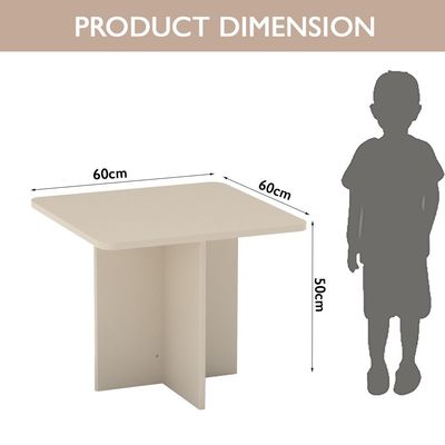 Mahmayi Modern Ergonomic Child Desk for Kids, 60x50cm, Round Edges, Durable, Safe, Comfortable Learning Space, Easy to Clean Ideal for Toddlers and Pre-schoolers - Sand Beige
