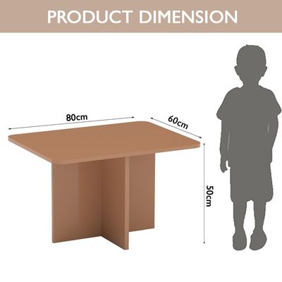 Mahmayi Modern Ergonomic Child Desk for Kids, 80x50cm, Round Edges, Durable, Safe, Comfortable Learning Space, Easy to Clean Ideal for Toddlers and Pre-schoolers - Caramel Nude