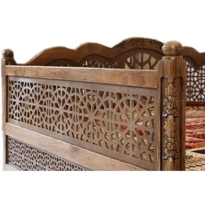20-seater Arabic Sofa Majlis Set – Wooden Diwan Sofa Majlis Floor Sofa with Cushions, Carpet – Arabic Majlis Sofa Set, Traditional Divan Furniture for Living Room & Outdoor