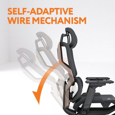 Executive Computer Office Chair - Advanced Ergonomics, High-Back, Breathable Mesh - Adjustable Lumbar Support, Footrest, Headrest, Seat Depth, Foldable Armrests - Aluminum Swivel Base (Black)