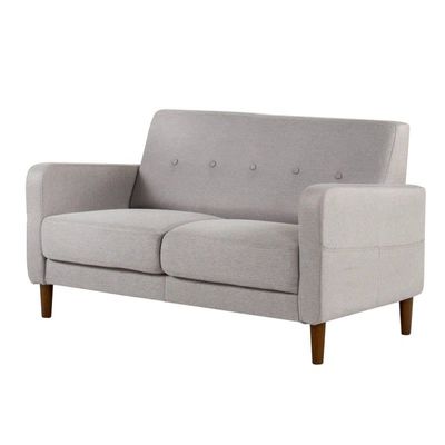 Urban Retreat Fabric Upholstered Beige 2 Seater Sofa L75 xW130 xH75 - 1 Year Warranty