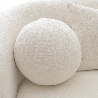 Cloud Rest Fabric Upholstered Cream 3 Seater Sofa L90 xW215 xH75 - 1 Year Warranty