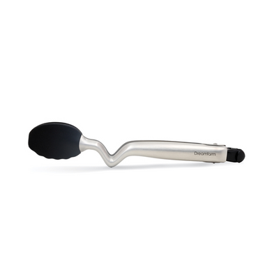 Dreamfarm Clongs 9-Inch Kitchen Tongs, Grippy Silicone and Stainless Steel, Click-Lock for Easy Open and Close, Non-Stick Safe, Heat Resistant, Black Cooking Tongs