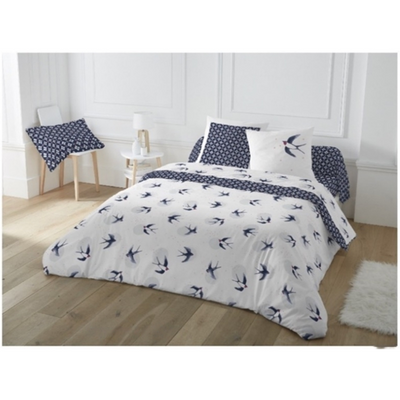 King Duvet Cover (240 x 200 Cm) 2 Pillow Cover (50 x 80 Cm) Printed Reversible 100% Cotton - Set of 3