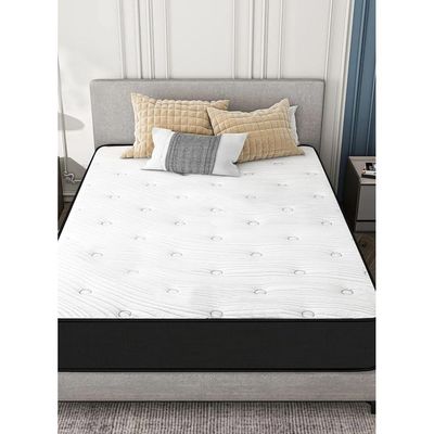 Harmony Home Bonnel Spring Single/Twin Size Mattress - 100 cm Width, 190 cm Length, 24 cm Depth, White for Balanced Comfort and Support, Ideal for Single or Twin Beds, Durable and Breathable Design.
