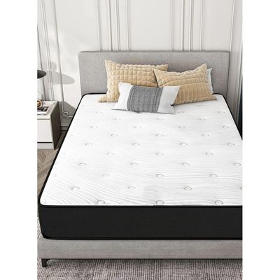 Harmony Home Bonnell Spring Double Mattress - 120 cm Width, 190 cm Length, 24 cm Depth, Offering Premium Support and Comfort, Perfectly Designed for Double Beds, Durable Bonnell Spring System for Long-lasting Support and Relaxing Sleep Experience.