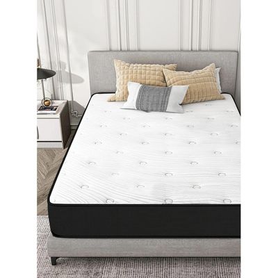 Harmony Home Bonnel Spring Double/Full Size Mattress - 140 cm Width, 190 cm Length, 24 cm Depth, White for Comfort, Support, and Durability. Ideal for Double or Full Size Beds with Balanced Firmness and Softness.