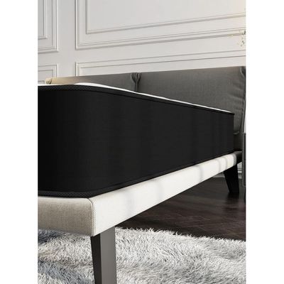Harmony Home Bonnel Spring Queen Size Mattress - 150 cm Width, 190 cm Length, 24 cm Depth, White for Comfortable Sleep, Support, and Durability. Perfect for a Queen Size Bed.