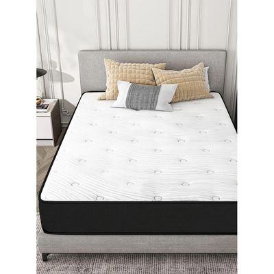 Harmony Home Bonnel Spring Single Size Mattress - 90 cm Width, 190 cm Length, 22 cm Depth, White for Balanced Comfort and Support, Ideal for Single Beds with Durable, Breathable Design for a Restful Sleep Experience.