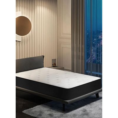Harmony Home Bonnel Spring Super King Size Mattress - 200 cm Width, 200 cm Length, 24 cm Depth, White for Ultimate Comfort, Support, and Durability. Perfect for Luxurious Sleep and Relaxation.