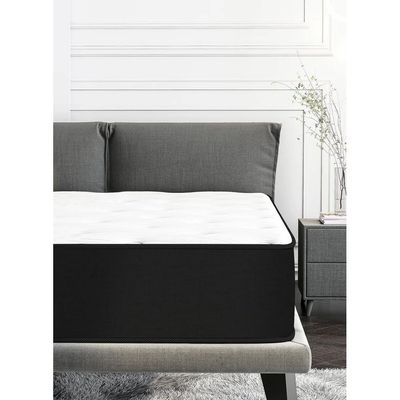 Harmony Home Bonnel Spring Super King Size Mattress - 200 cm Width, 200 cm Length, 24 cm Depth, White for Ultimate Comfort, Support, and Durability. Perfect for Luxurious Sleep and Relaxation.