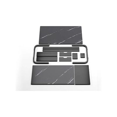 Harmony Home Luxury Square Coffee Table, 60x120x41 cm – Modern Black Marble & Gold Table for Living Room, Stylish Light Luxury Design