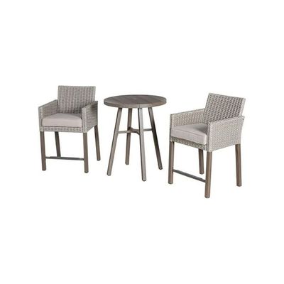 Harmony Home 3-Piece Patio Furniture Set, 22x27x28 cm – Modern Bistro Conversation Set with Glass-Top Coffee Table & Chairs for Home, Balcony & Outdoor Spaces