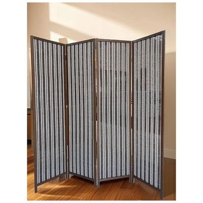 Harmony Home 4-Panel Room Divider, 200 x 180 cm, Folding Privacy Screen Partition, Portable Freestanding Rattan Partition for Bedroom & Living Room