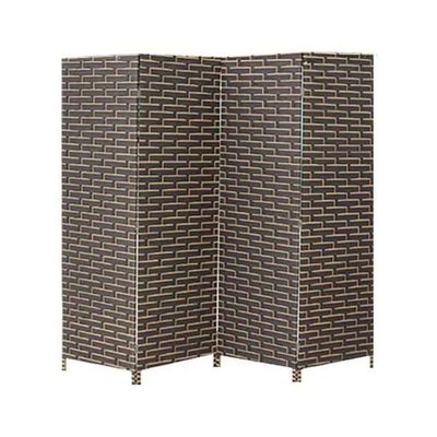 Harmony Home 4-Panel Room Divider, 200 x 180 cm, Folding Privacy Screen Partition, Portable Freestanding Rattan Divider for Bedroom, Office & Living Room (A3)