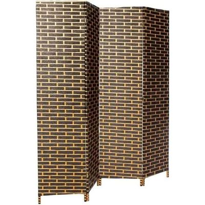 Harmony Home 4-Panel Room Divider, 200 x 180 cm, Folding Privacy Screen Partition, Portable Freestanding Rattan Divider for Bedroom, Office & Living Room (A6)
