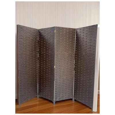 Harmony Home 4-Panel Room Divider, 200 x 180 cm, Folding Privacy Screen Partition, Portable Freestanding Rattan Divider for Bedroom, Office & Living Room (A9)