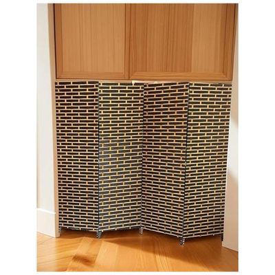 Harmony Home 4-Panel Room Divider, 180 x 180 cm, Folding Privacy Screen Partition, Portable Freestanding Rattan Divider for Bedroom, Office & Living Room (A10)