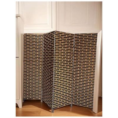 Harmony Home 4-Panel Room Divider, 180 x 180 cm, Folding Privacy Screen Partition, Portable Freestanding Rattan Divider for Bedroom, Office & Living Room (A10)