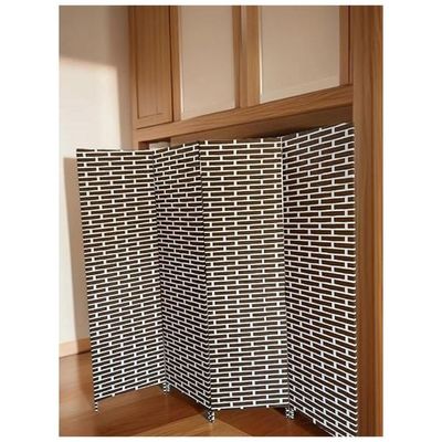 Harmony Home 4-Panel Room Divider, 180 x 180 cm, Folding Privacy Screen Partition, Portable Freestanding Rattan Divider for Bedroom, Office & Living Room (A11)
