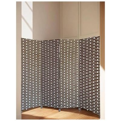 Harmony Home 4-Panel Room Divider, 180 x 180 cm, Folding Privacy Screen Partition, Portable Freestanding Rattan Divider for Bedroom, Office & Living Room (A11)