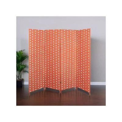 Harmony Home 4-Panel Room Divider, 200 x 180 cm, Folding Privacy Screen Partition, Portable Freestanding Rattan Divider for Bedroom, Office & Living Room