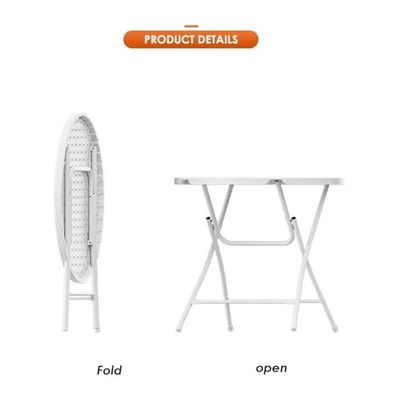 Harmony Home Round Folding Table – 80 cm, Wood Center with White Plastic Frame & Steel Pipes for Indoor & Outdoor Use (White)